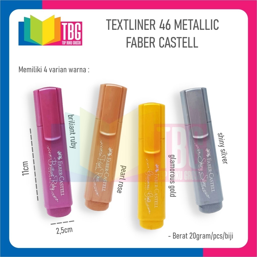 

1 PCS TEXTLINER 46 METALLIC FABER CASTELL / HIGHLIGHTER FABER CASTELL