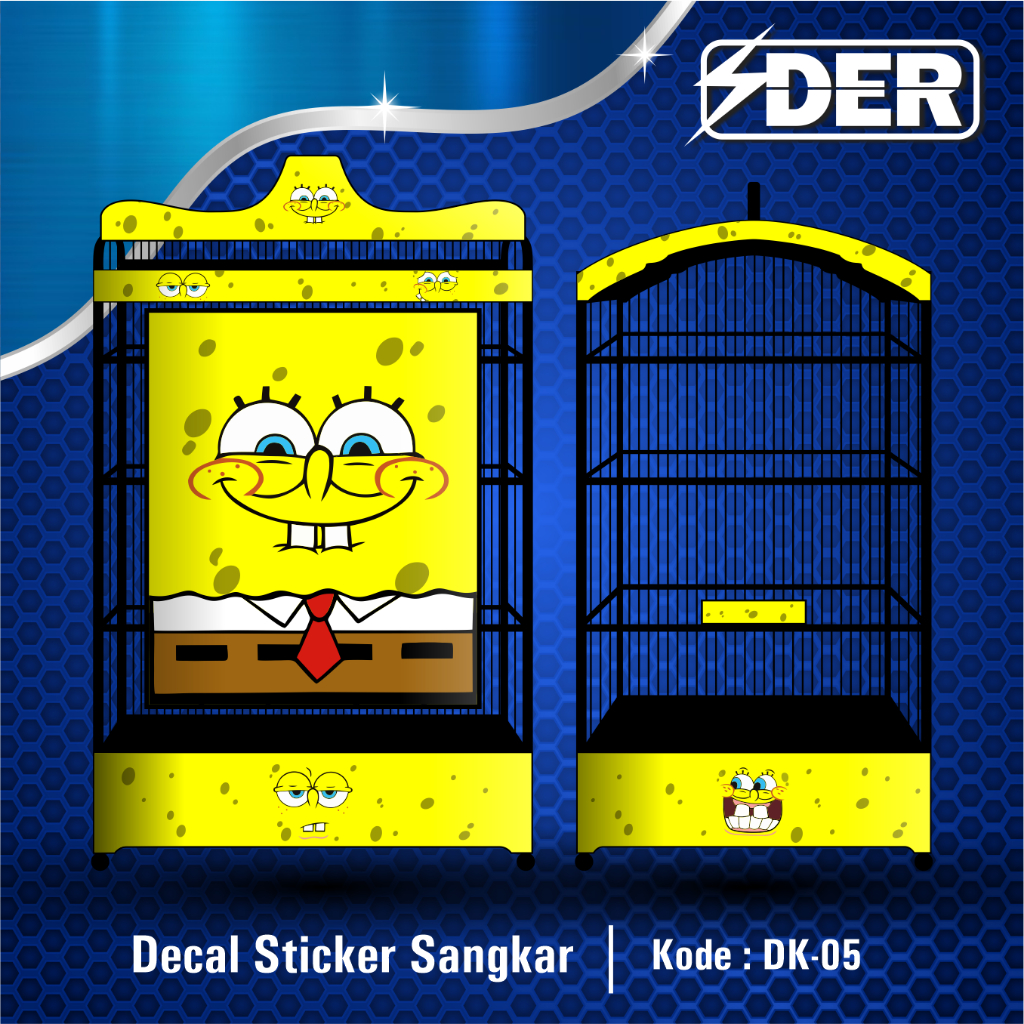 Decal Sangkar Kotak Bata BNR ORIQ JAYA EBOD JAYA REPLIKA Motif Kartun Spongebob