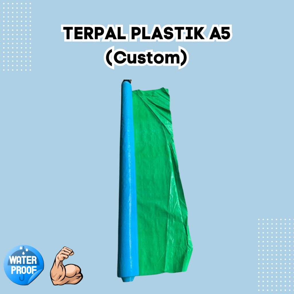 Bahan Terpal Plastik A5 Hijau - Biru min klik 8x (2x4mtr)dapat bonus biji tanaman