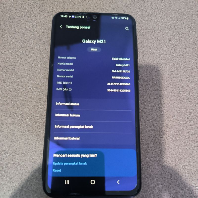Samsung M31 seken M31 bekas hp seken hp bekas