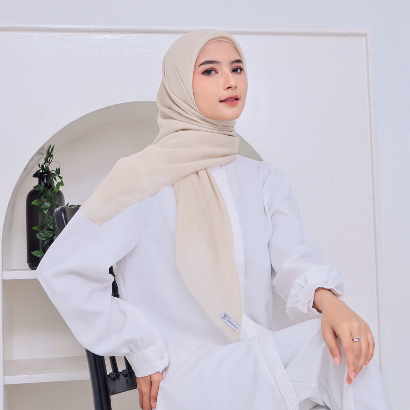 PARIS JEPANG ORIGINAL PREMIUM EYELASH CUT, earth tone, Kerudung Segiempat, Tidak Licin Anti gerah, N