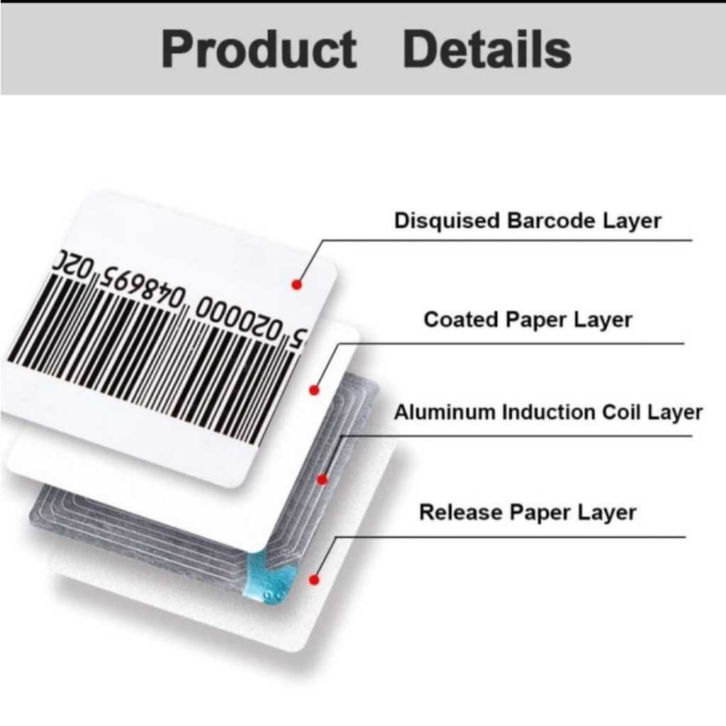 

RF Label Anti maling Soft Tag - Tag Factory Barcode Label Sticker