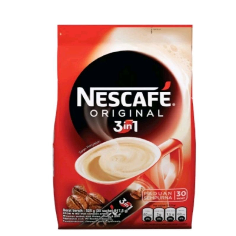

Nescafe original 3 in 1 ( 30 sachet X 17.5 gram) ED. Juli 2025