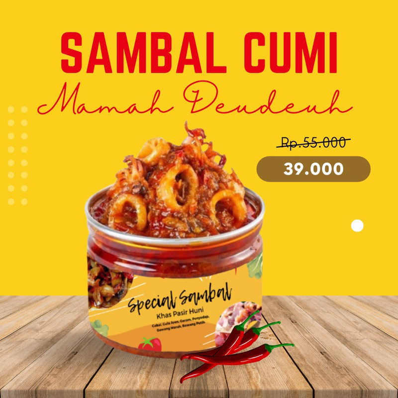 

SAMBAL CUMI ROSALINDA (NYA RAOS NYA LADA) SAMBAL CUMI MAMAH DEUDEUH 200gr