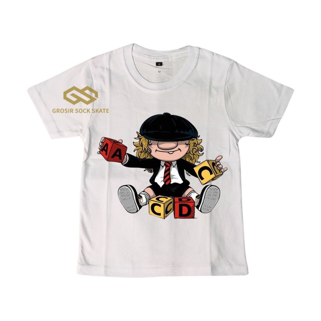 KAOS BAND ANAK/ KAOS MUSIK ACDC PUTIH