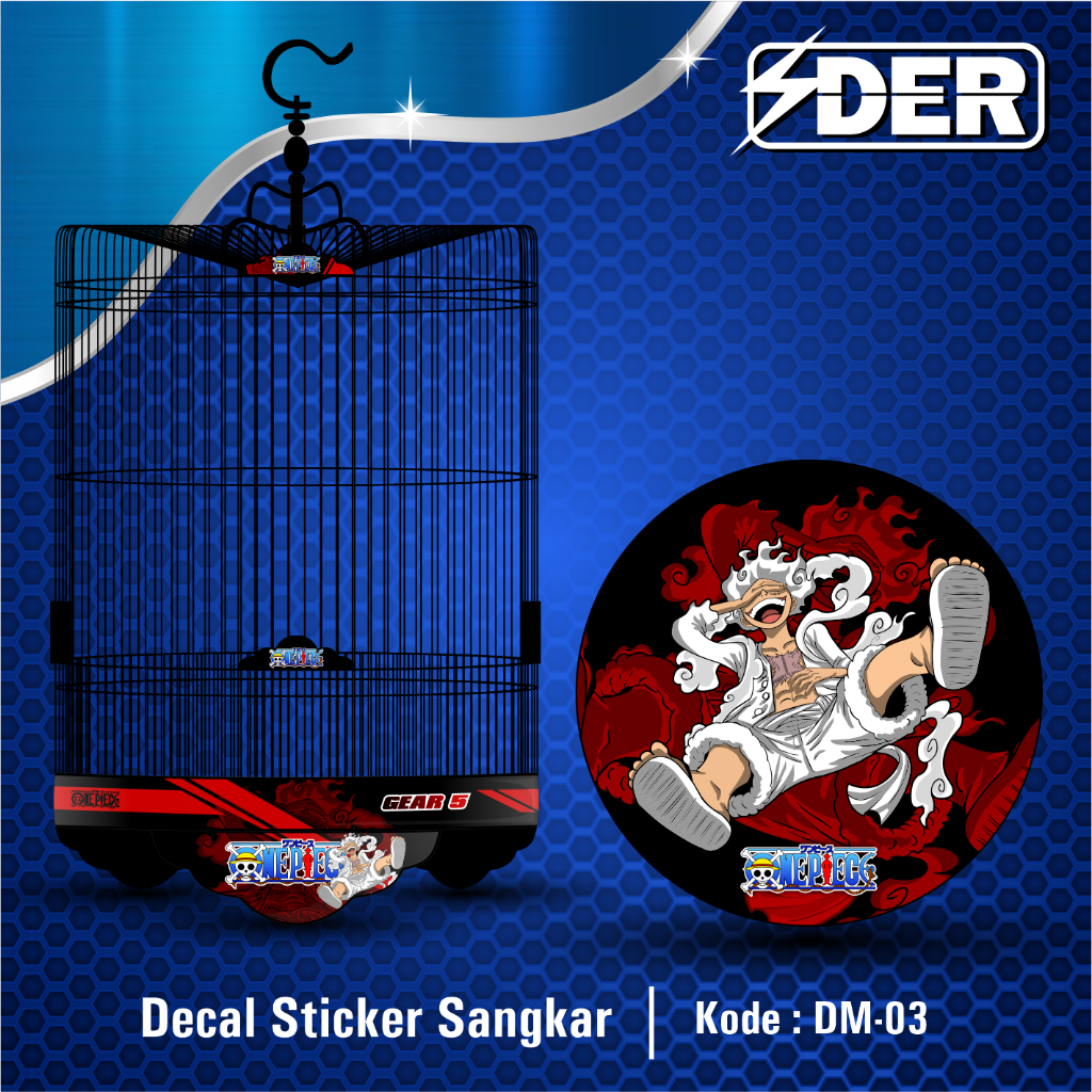 Decal Sangkar Murai Batu Karakter One Piece Stiker Tebok Murai Bulat