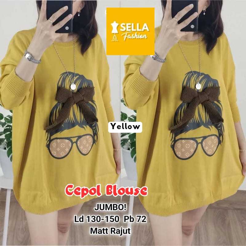 BLOUSE RAJUT WANITA KOREAN STYLE IMPORT PREMIUM KOREAN STYLE BAJU ATASAN WANITA BLOUSE JUMBO LD 130 