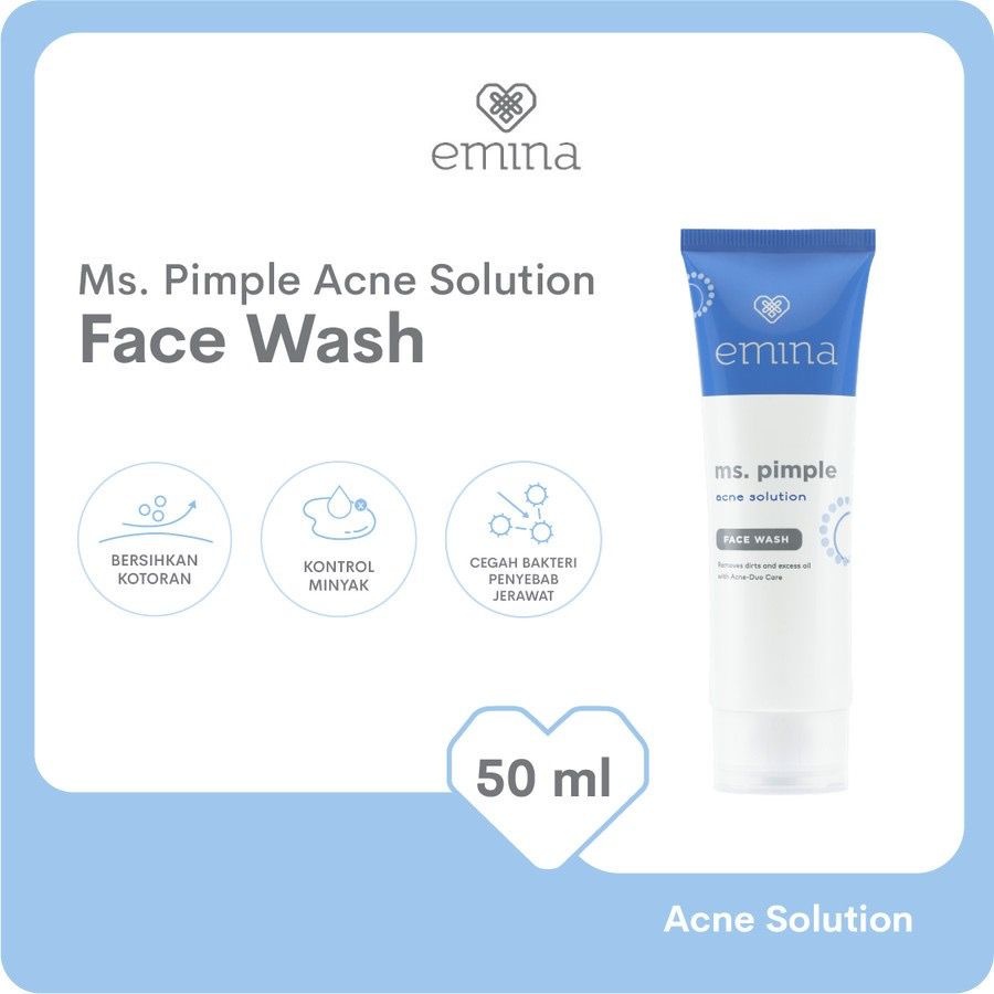 EMINA MS.PIMPLE  SERIES/FACE WASH\FACE TONER\LOOSE POWDER\MOISTURIZER\SERUM 30ml\EXFOLIATING TONER