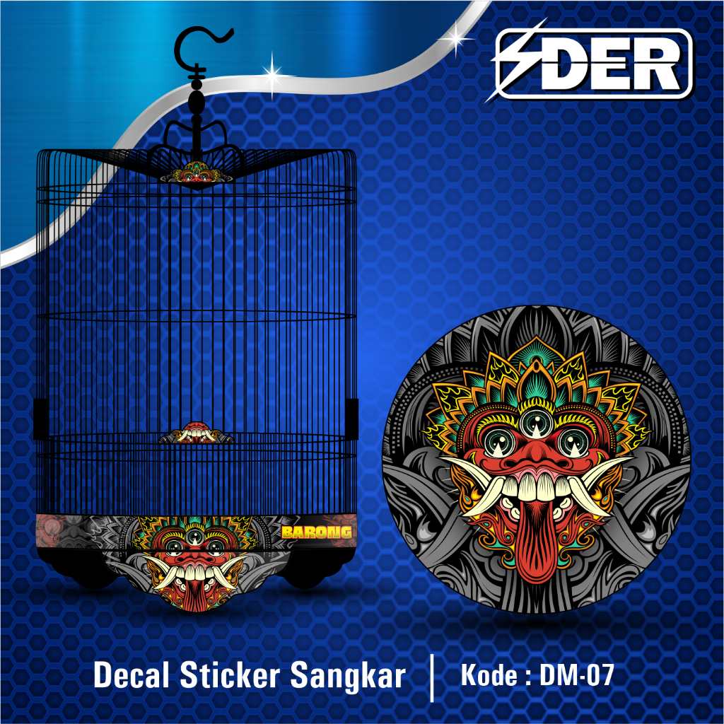 STICKER DECAL SANGKAR MURAI BATU EBOD JAYA ORIQ RADJA MOTIF BARONG