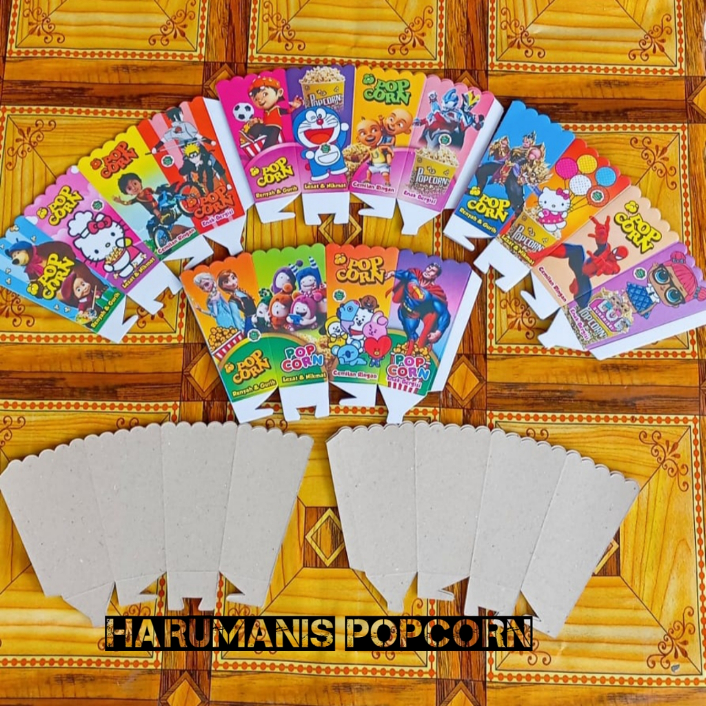 

300 Lembar kertas popcorn / Wadah popcorn / Kemasan popcorn / Bungkus popcorn ukuran 6x12 cm