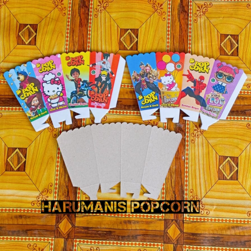 

400 Lembar box kemnasan popcorn / Pembungkus popcorn / Wadah popcorn / Bungkus popcorn ukuran 6x12