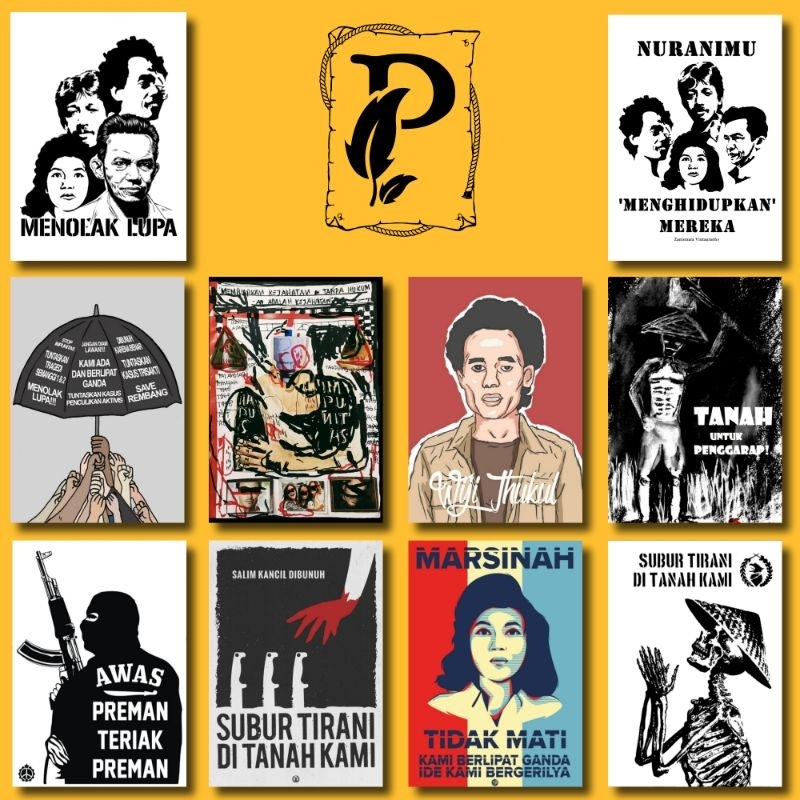 Pajangans.id ||Poster ,Hiasan Dinding, Wall Decor Menolak lupa, Aktivis Ham, Kritik Sosial, dll