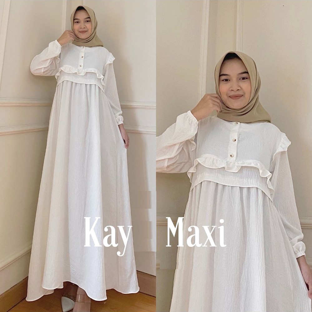 Dres / Gamis / Rempel Dada Lebaran Putih BW Jumbo Mewah Kasual Mewah Kekinian 2024 LD 110 120 130 14