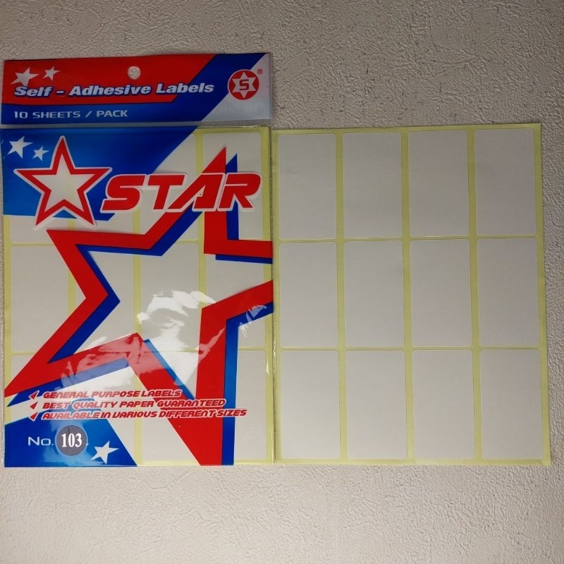 

STIKER LABEL STAR NO. 103 / perpak