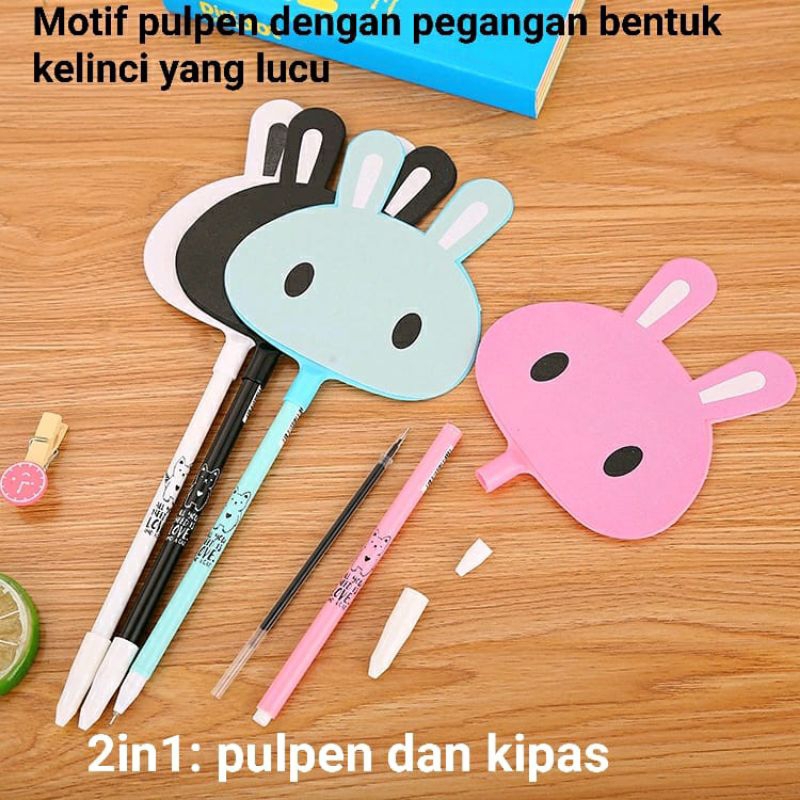 

Pulpen Kipas Karakter Kelinci Fan Pen Rabbit Pena Souvenir Lucu