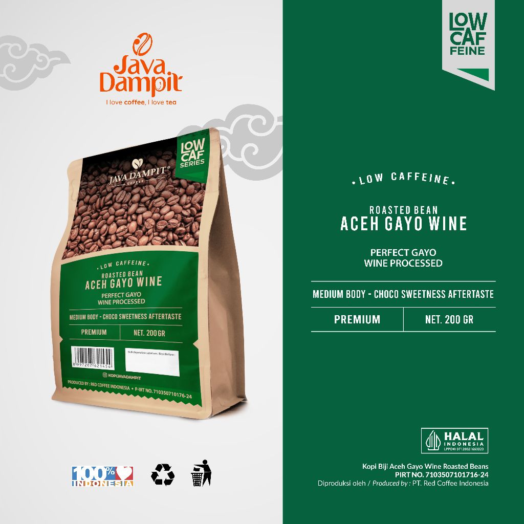 

BIJI KOPI LOWCAF ACEH GAYO WINE 200g