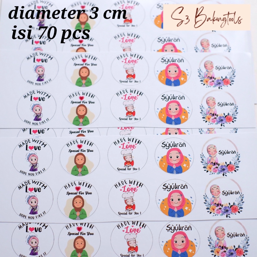 

Sticker cute F isi 70 pcs mix motif