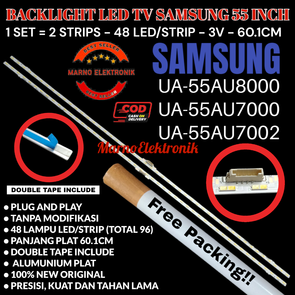 BACKLIGHT TV SAMSUNG 55 INC UA 55AU8000 55AU7000 55AU7002 UA55AU8000 UA55AU7000 UA55AU7002 LAMPU LED