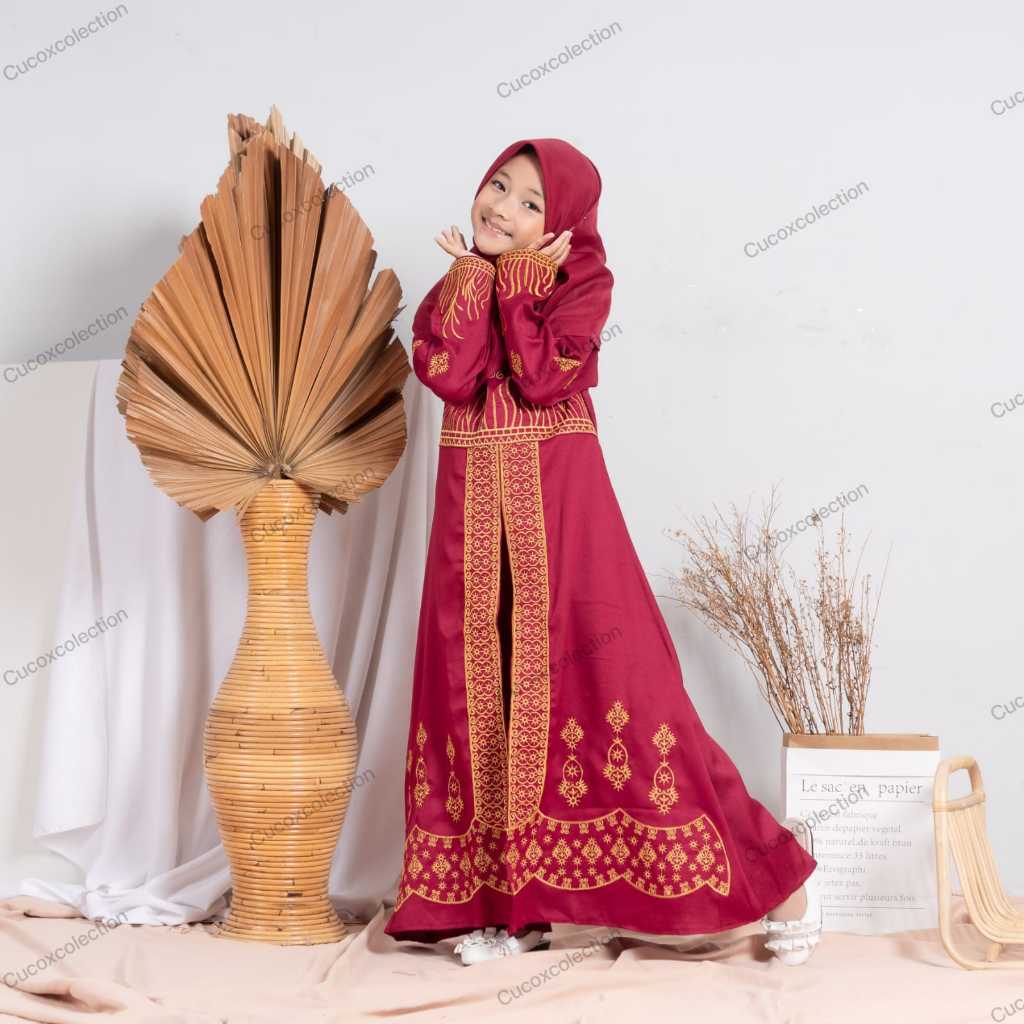 Baju Lebaran Anak Perempuan ( NO HIJAB ) Baju India Syari Anak Perempuan Muslim Dress Pesta Gamis Sa