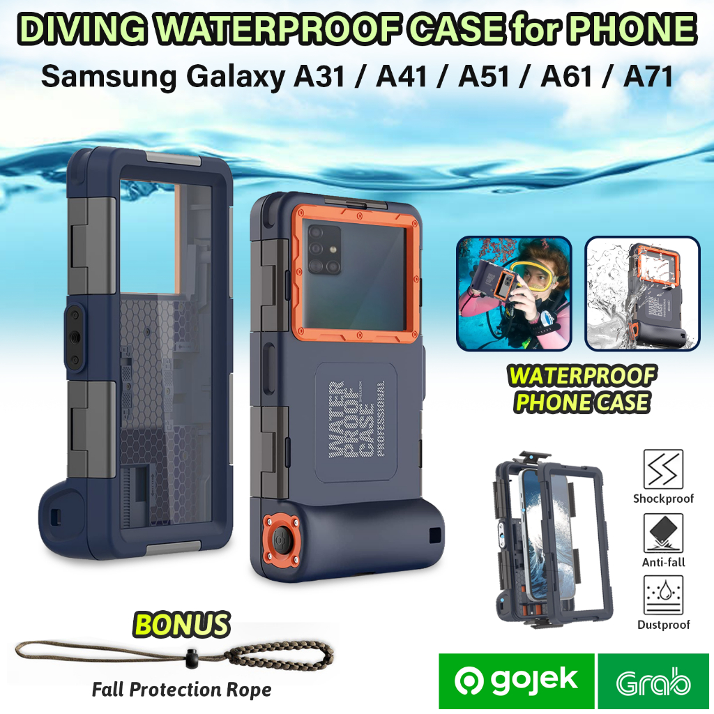 Samsung Galaxy A31 A41 A51 A71 Waterproof Case HP Diving Protector Anti Air Casing Menyelam