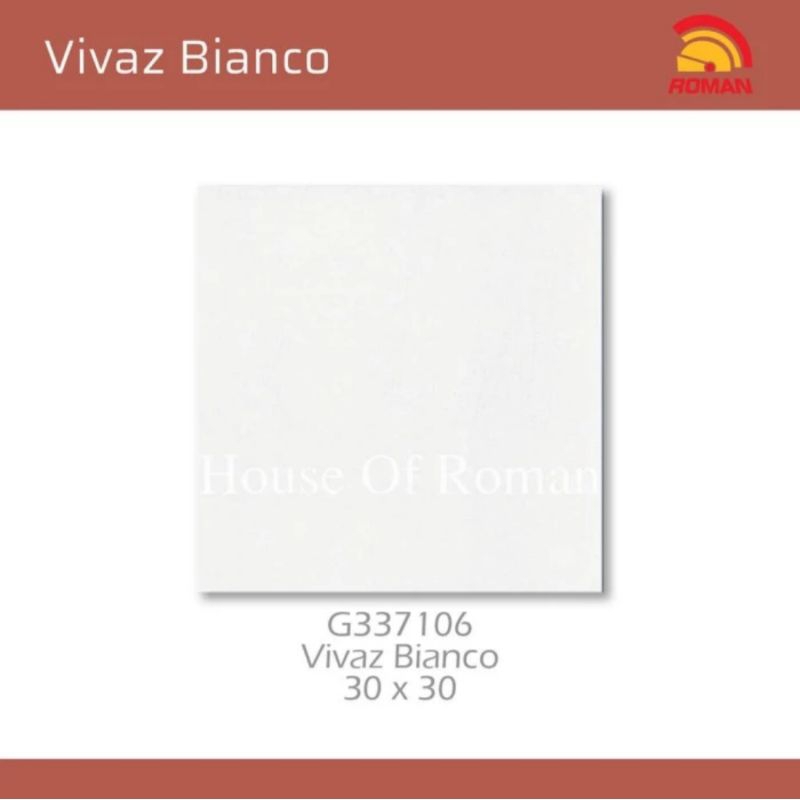 Roman Keramik G337106 Vivaz Bianco 30x30 / keramkk roman / keramik putih