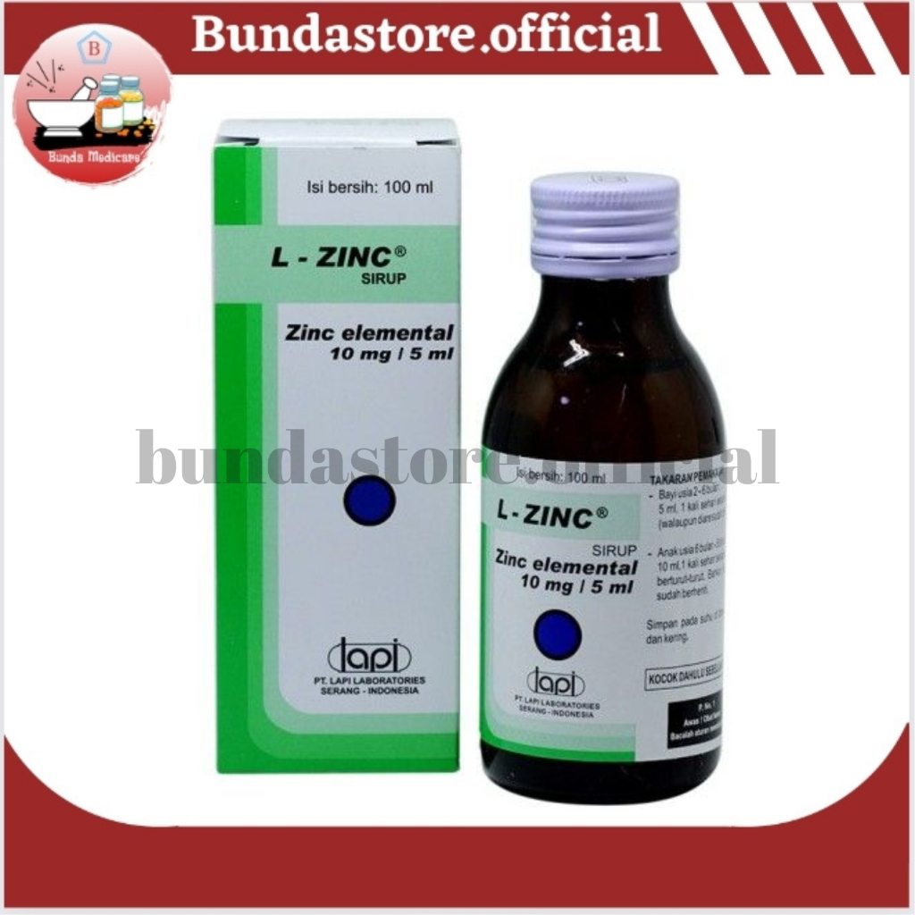L-zinc Syrup 100 ml  l Vitamin Zinc l Terapi Penyembuhan Diare untuk Anak
