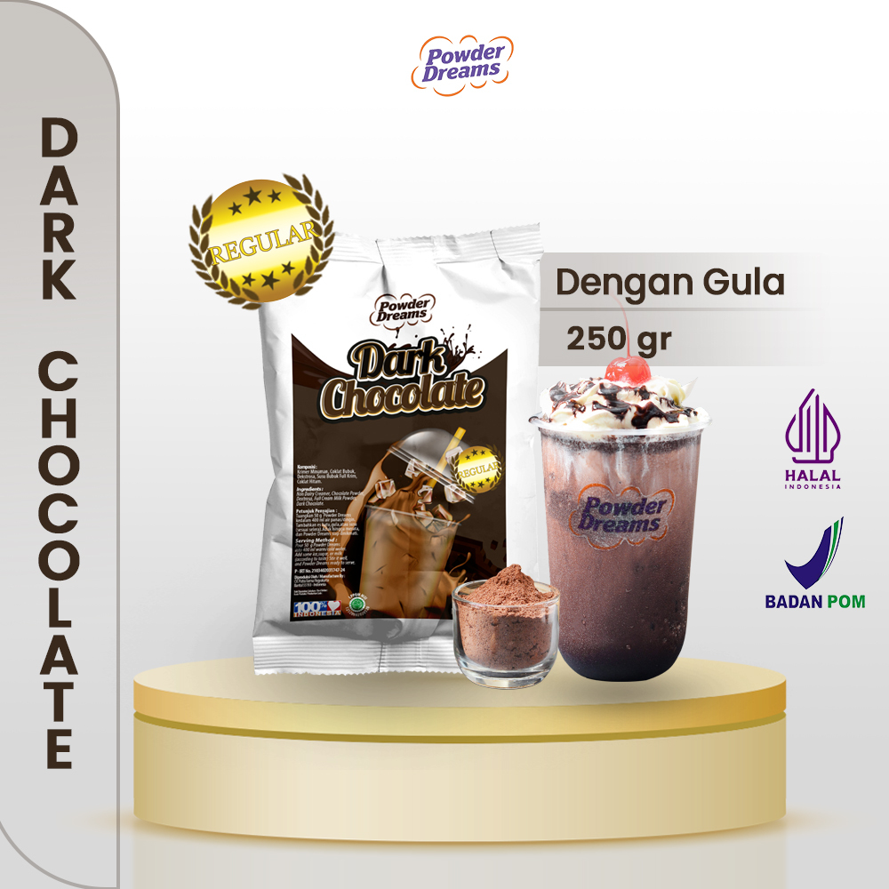 

Powder Dreams - Bubuk Minuman Rasa Dark Chocolate Premium dan Reguler 250 gram