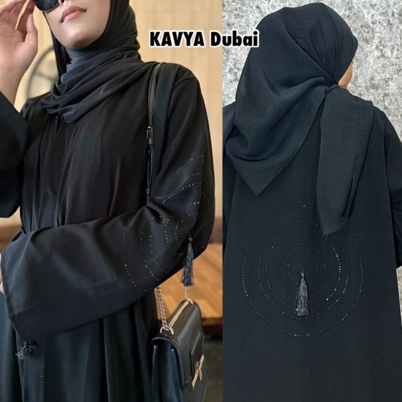 Abaya Gamis Hitam KAFYA Dubai Hitam Gamis Busana Muslim Fashion Wanita