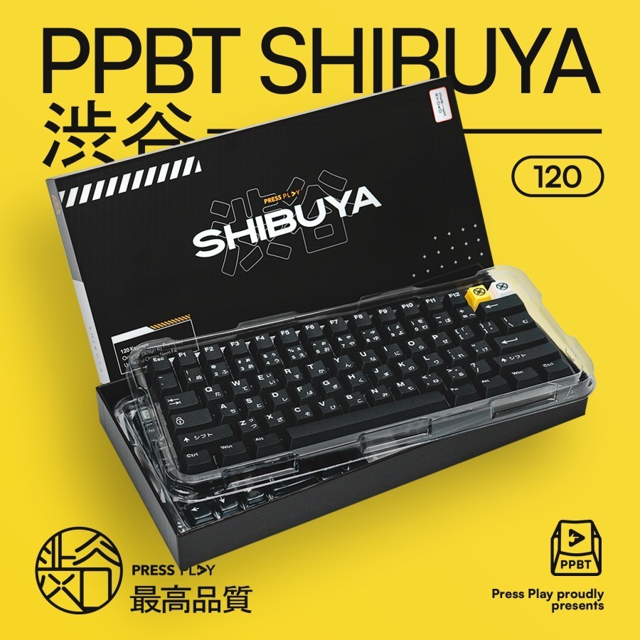 Press Play Shibuya PBT Keycaps Japanese Root 120 Set Cherry Profile