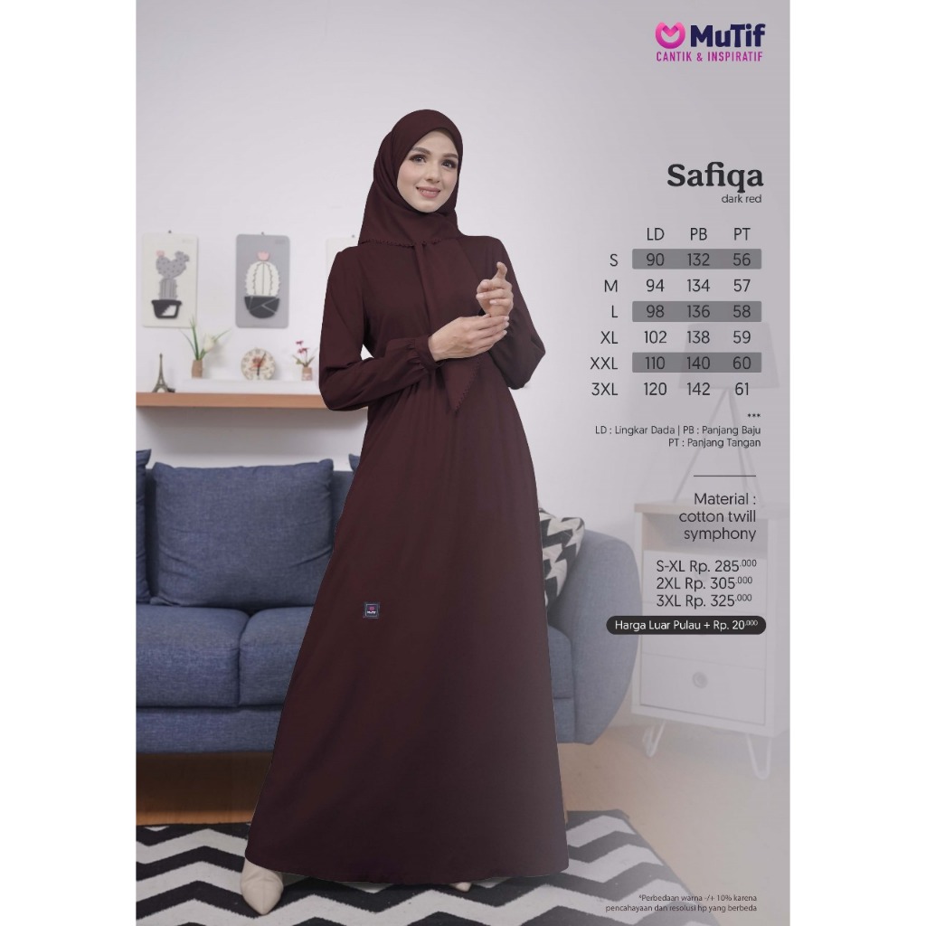 Gamis Safiqa Red / Rose  - Mutif Safiqa Safiqa Red / Rose || Baju Mutif Premium