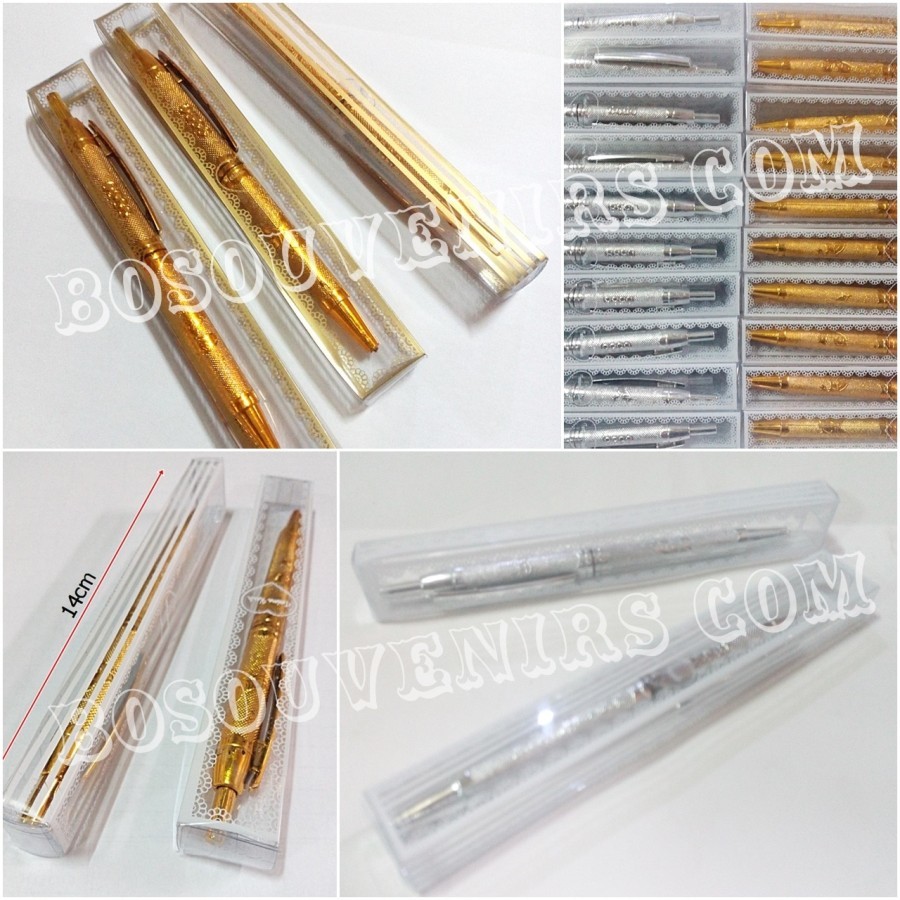 

RB Isi 100 Souvenir Pulpen Emas Perak Dikemas Mika Motif