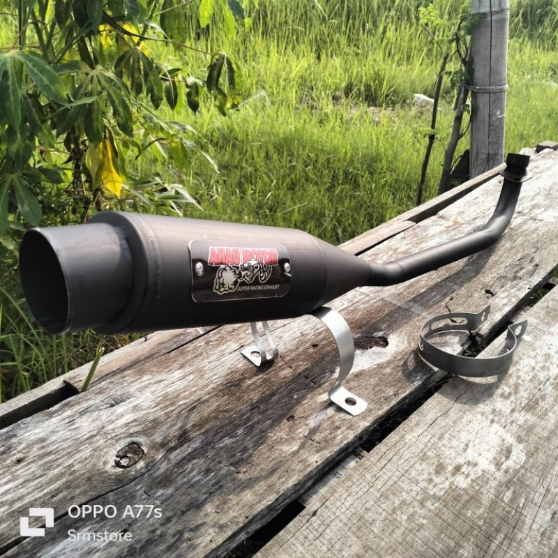 Knalpot Racing AHAU Hitam Revo absolute Blade karisma Supra x125