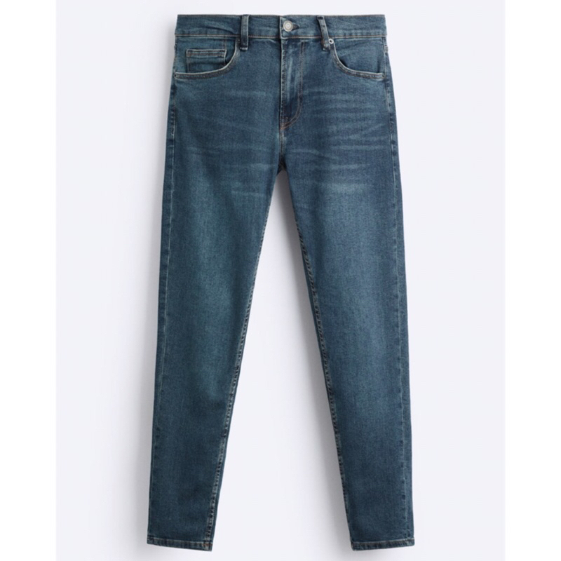 ZARA Men Slim Fit Jeans Celana Panjang Denim Pria Blue