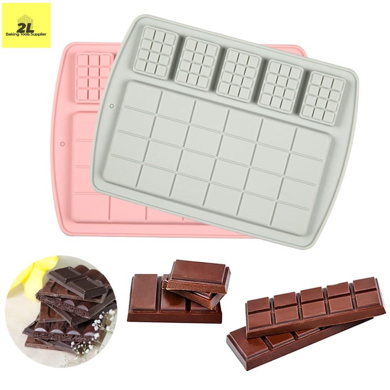 Cetakan silikon coklat puding dan fondant choco bar wafel besar kecil wafle