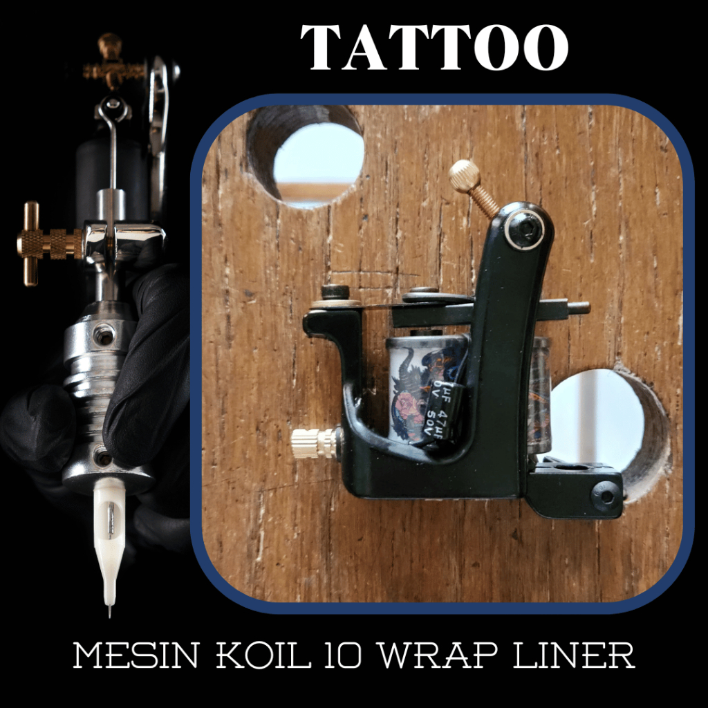 Mesin Tato Koil Coil Tattoo Machine Liner Shader 10 Wrap MURAH