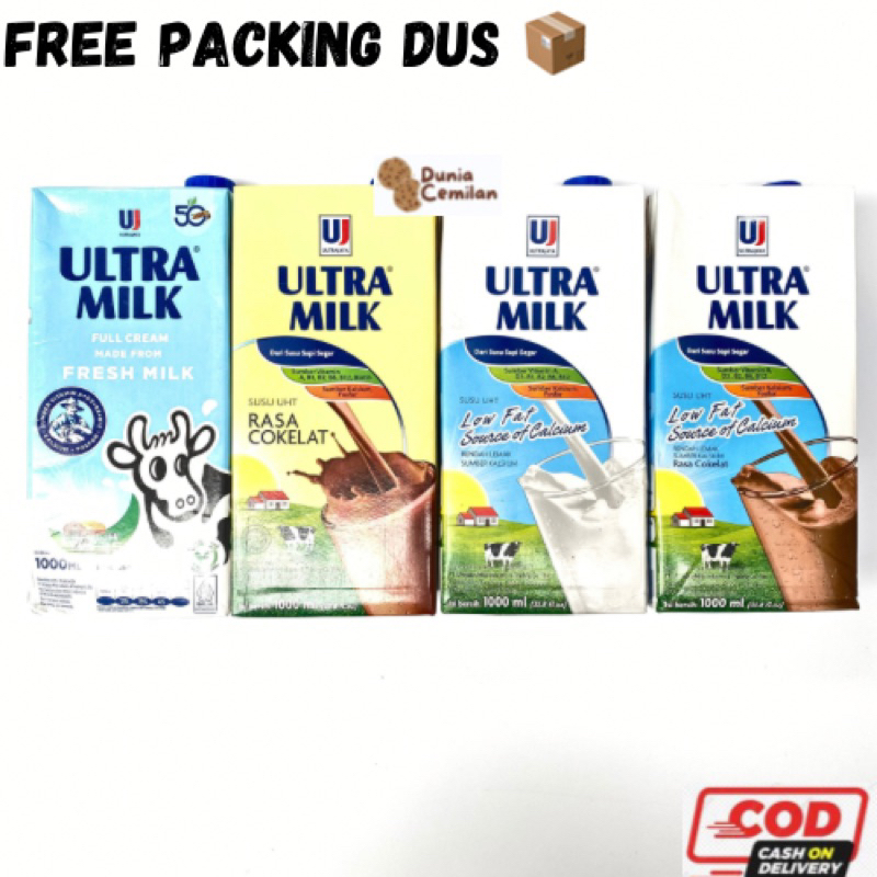 

[TERMURAH!!] Ultra Milk 1 Liter / 1000ml - Susu UHT Ultramilk Full Cream / Coklat