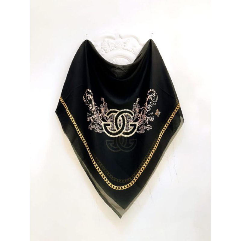 Hijab Square Gucci Kotak-Kotak Hitam / New Black Plaid Edition 16 Original by SHR