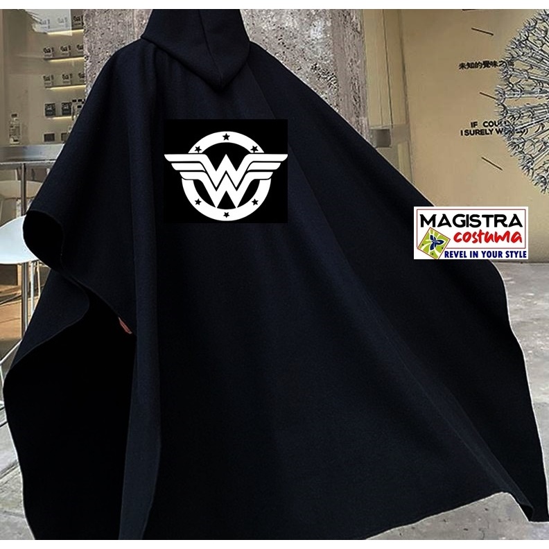 Jubah Panjang  Kostum   Wonderwoman | Premium Hitam Hoodie Pria Wanita Dewasa  Avenger Spiderman Bat
