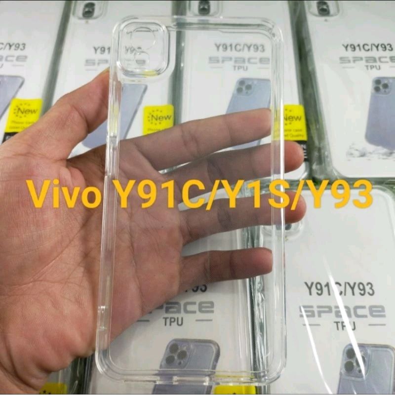 Softcase case silikon bening type Hp VIVO Y91C / VIVO Y1s CLEAR BAG SPACE TPU pelindung camera kamer