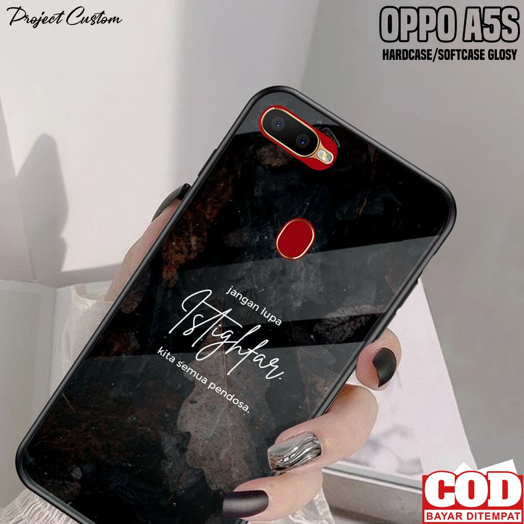 Case Oppo A5S - Casing Hp Oppo A5S Motif ( QUOTES ) - Softcase Glass Kaca - Kondom Hp - Cassing - Pe