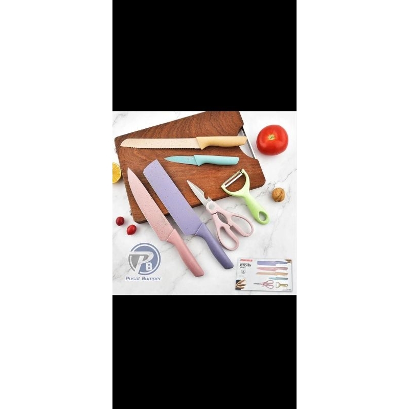 pisau set gandum warna warni