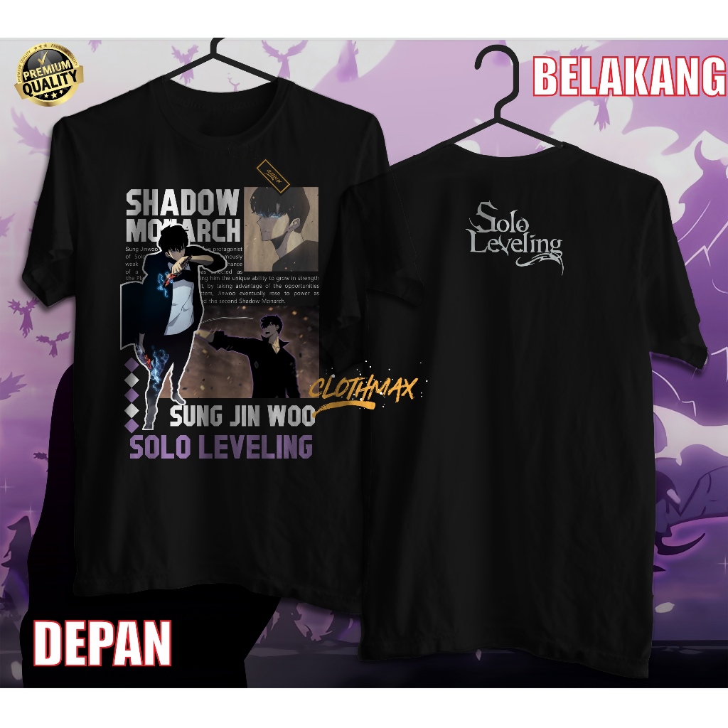 Kaos Tshirt Anime Sung Jinwoo 3 Ahjin Solo Leveling | Solo Leveling | Cha hae In | Ahjin Guild Hunte