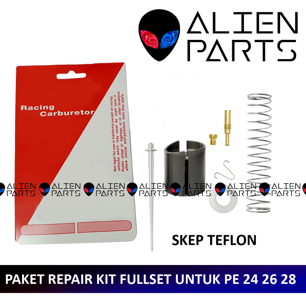 (BISA COD) PAKET FULLSET PISTON SKEP KARBURATOR PE 24 26 28 30 KUNINGAN COPPER TEFLON SKEP HITAM KAB