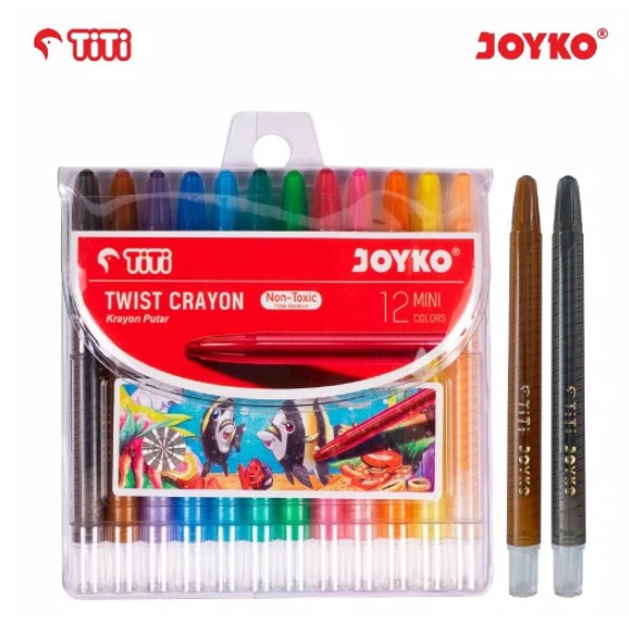 

Kemasan Baru Crayon 12 warna titi putar MINI Twist Krayon 8JK