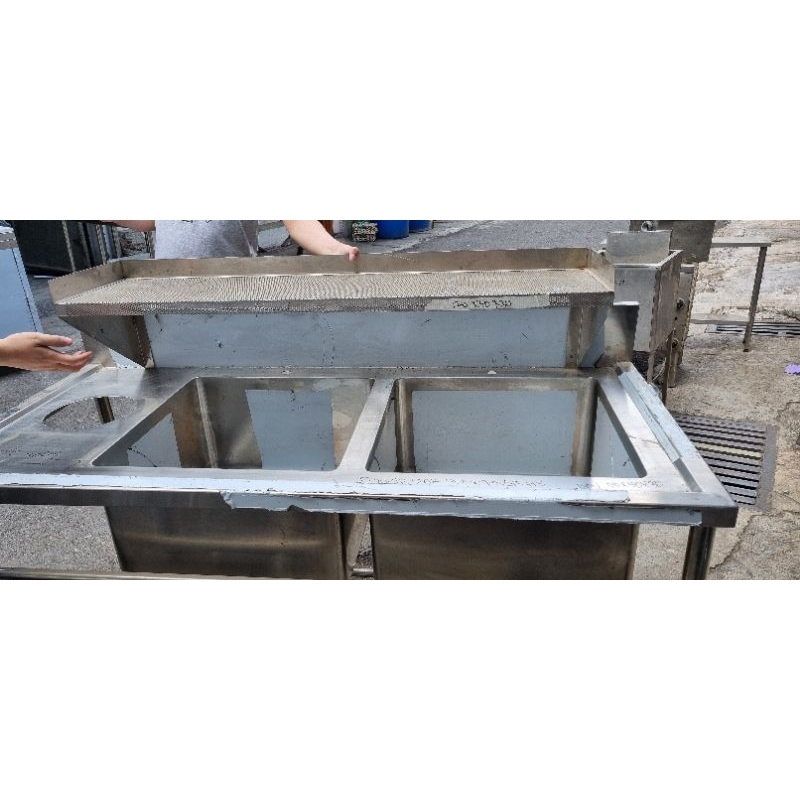 Double Sink With Scarp hole/Sink 2 bowl dengan lubang sampah