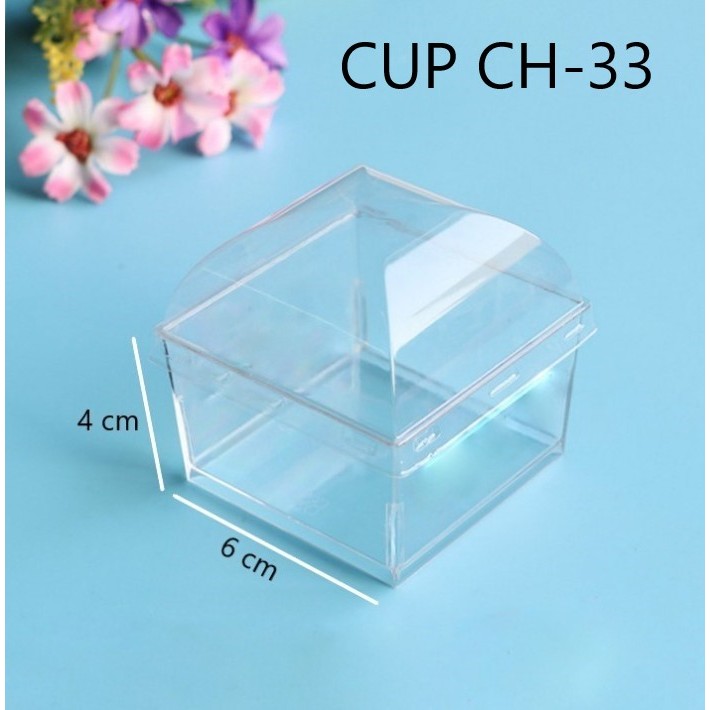 Cup puding wadah puding cup dessert unik CH 33 plus tutup 5 pcs