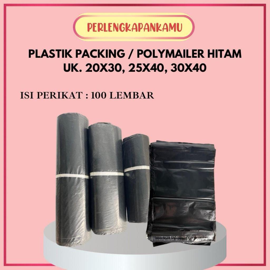 

Plastik Polymailer Hitam / Plastik Packing Barang Baju / Polymailer Polos Olshop Ukuran 25x40cm