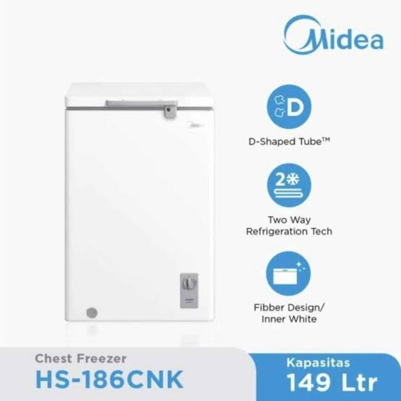 Midea HS-186CNK Chest Freezer Box Lemari Pembeku Midea 150L HS 186 CNK