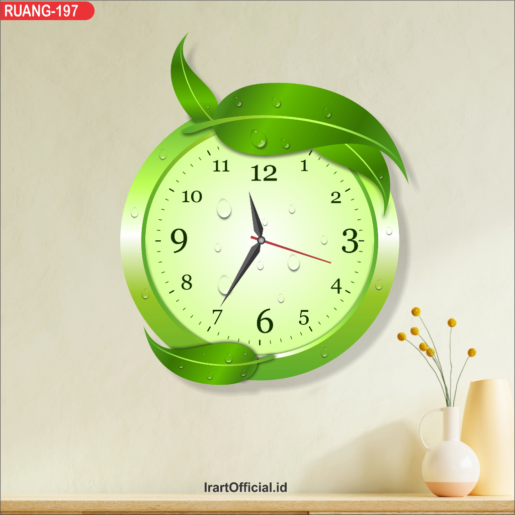 181 Dinding Ukir Jam Dinding Ukir Daun Hiasan Dinding Ruang Tamu Kamar Tidur Estetik Jam Dinding Uki