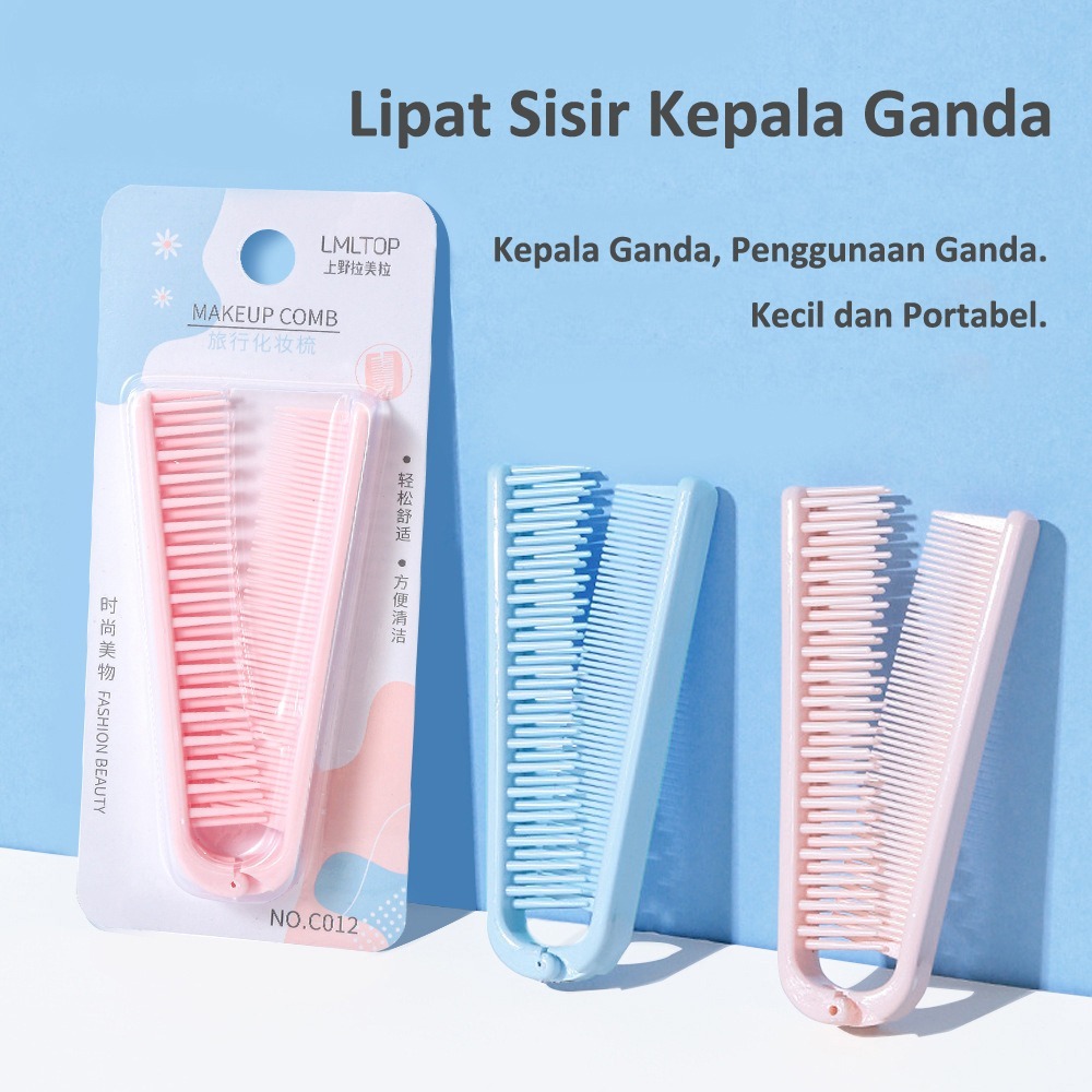 Neng Geulisss Sisir Lipat Kepala Ganda Sisir Alat Rambut Lipat C012 Anti Kusut Anak Dewasa Sisir Pel